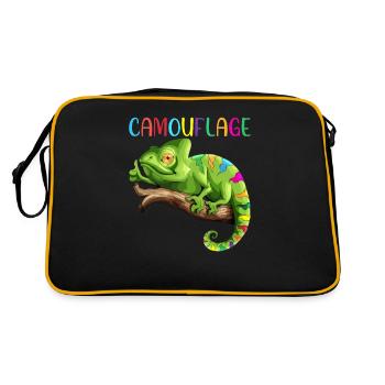 Caméléon Reptiles Iguane Chélard Camouflage - Sac Retro - noir/or - Dos