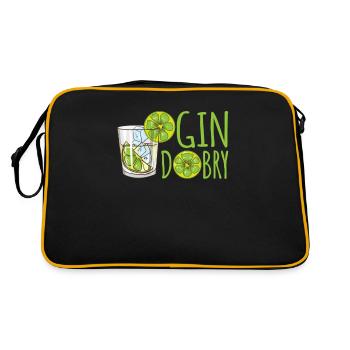 Gin Dobry Jeu de mots polonais Gin Verre Limetten - Sac Retro - noir/or - Dos