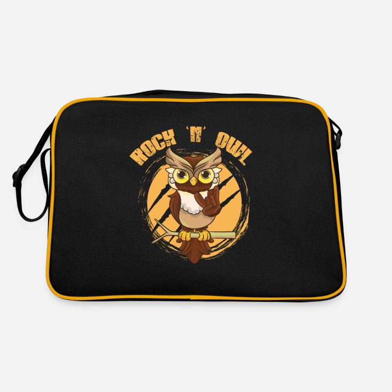Hibou Rock’n’Owl comme Rock n Roll Born to be Rock Sac Retro