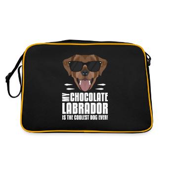 Mein Schoko Labrador, Lab ist der Coolste - Retro Tasche - Schwarz/Gold - Hinten