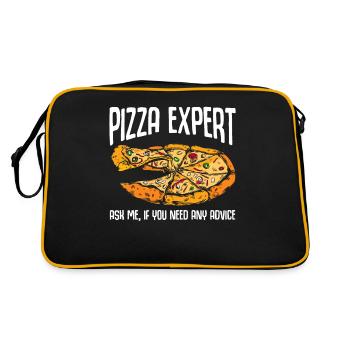 Pizza Expert Funny Pizza Advice - Retro Bag - black/gold - Back