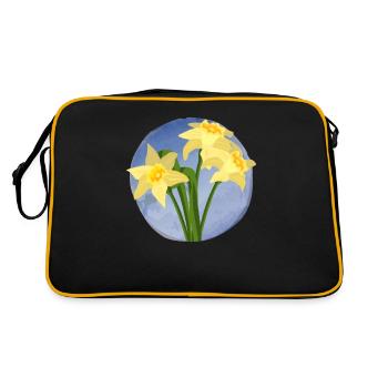 Daffodil Gardener Daffodils Flower Art - Retro Bag - black/gold - Back
