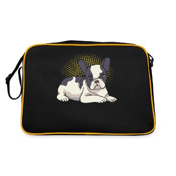 Lazy Français Bulldog Frenchie Dog Love - Sac Retro - noir/or - Dos