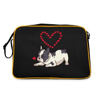 French Bulldog Mama Frenchie Dear Dog - Retro Bag - black/gold - Back