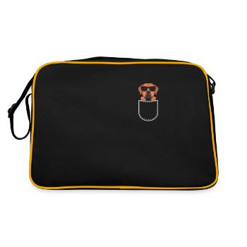 Rhodesian Ridgeback in the chest pocket - Retro Bag - black/gold - Back