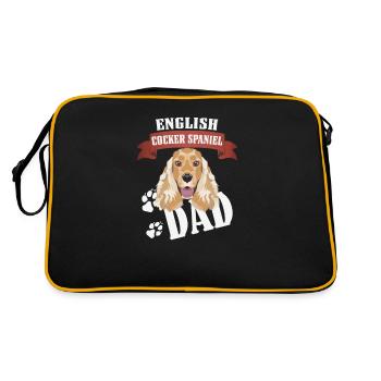 Deutsch Cocker Spaniel Dad, Dog Dad - Retro Bag - black/gold - Back