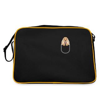 Deutsch Cocker Épagneul dans la poche de la poitrine - Sac Retro - noir/or - Dos