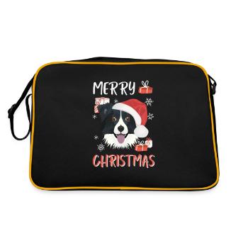 Border Collie Noël - Sac Retro - noir/or - Dos