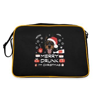 Doberman Drunk - Retro Bag - black/gold - Back