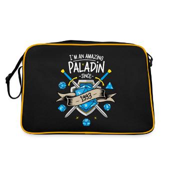 Ich bin seit 1993 ein erstaunlicher Paladin - Retro Tasche - Schwarz/Gold - Hinten