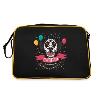 Dalmatiner Karneval Fasching - Retro Tasche - Schwarz/Gold - Hinten