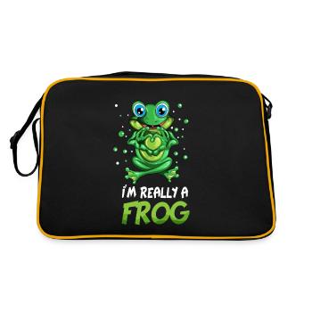 Grenouille Je suis vraiment une grenouille Crapauds Coeur Élevage de grenouilles - Sac Retro - noir/or - Dos