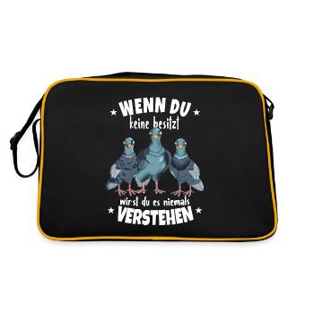 . Pigeon disant pigeon cadeau pigeon propriétaire fans - Sac Retro - noir/or - Dos