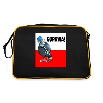 .Polnischer Gurrwa Kurwa Spruch Polnisch sprechen - Retro Tasche - Schwarz/Gold - Hinten
