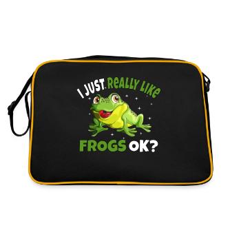 Toad I just really like Frogs ok? Frog Motif - Retro Bag - black/gold - Back