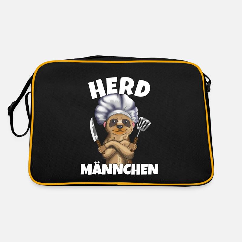 Erdmännchen Herd Männchen Küchenoutfit Kochmotiv Retro Tasche