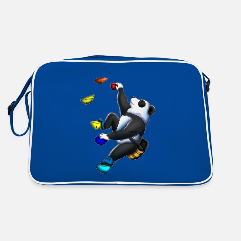 Cute Panda Bear Climbing Climbing Wall Climbing Retro Bag