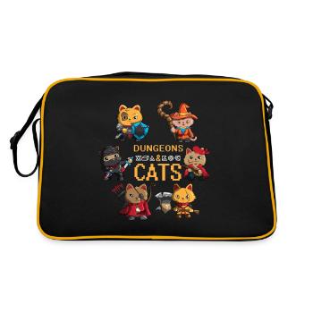 RPG Fans Donjons et Chats JEU DE RÔLE Chat - Sac Retro - noir/or - Dos