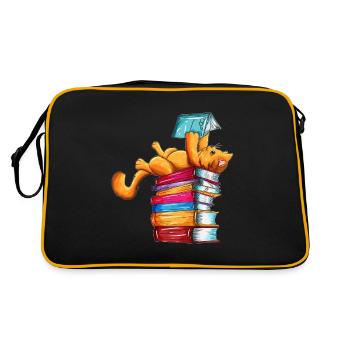 Cats Books Newspaper Reader Reader Outfit - Sac Retro - noir/or - Dos