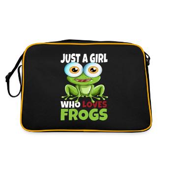 Just a Girl who loves Frogs Frog quakfrosch - Retro Bag - black/gold - Back