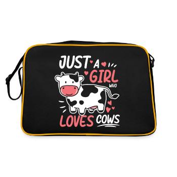 Amoureux des vaches veau agriculteur - Sac Retro - noir/or - Dos