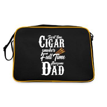 Don't time Cigar smoker full time awesome Dad - Retro Bag - black/gold - Back