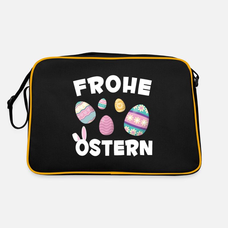Frohe Ostern Regenbogen Frauen Mädchen Ostereier H Retro Tasche