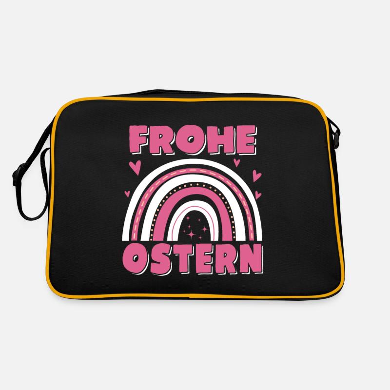 Frohe Ostern Regenbogen Retro Tasche