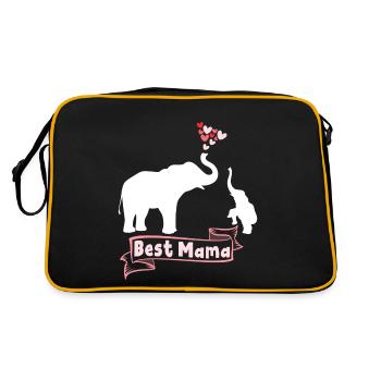 Meilleur Elephant Mama Mama - Sac Retro - noir/or - Dos