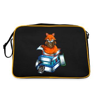 Fox Nerd Books Read Bookworm Library Book - Retro Bag - black/gold - Back