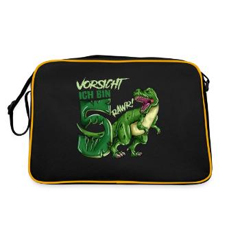 Kids Dino I'm 5 Birthday Outfit Kids - Retro Bag - black/gold - Back
