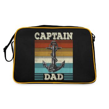 Captain Papa Sailboat Anchor Sailor Papa - Retro Bag - black/gold - Back