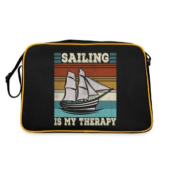 Sailing is my therapy Sailboat Funny Sail - Retro Bag - black/gold - Back