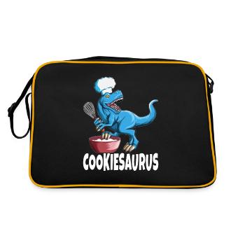 T Rex Cookiesaurus jeu de mots pour les fans de dos boulanger - Sac Retro - noir/or - Dos