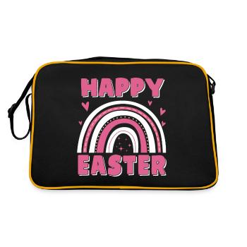 Cute Happy Easter Rainbow - Retro Tasche - Schwarz/Gold - Hinten