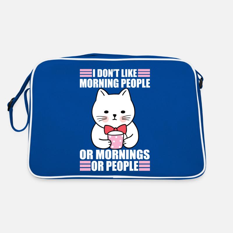 Don't Like Morning People Sarcasm Coffee Moody Cat Retro Tasche
