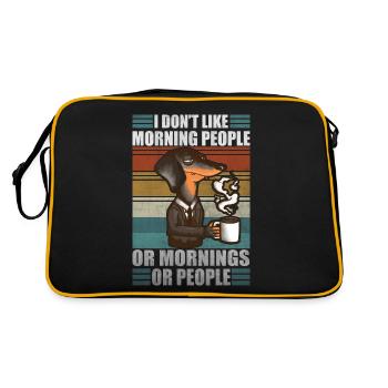 Moody Dachshund Café Sarcastique Wiener Dog - Sac Retro - noir/or - Dos