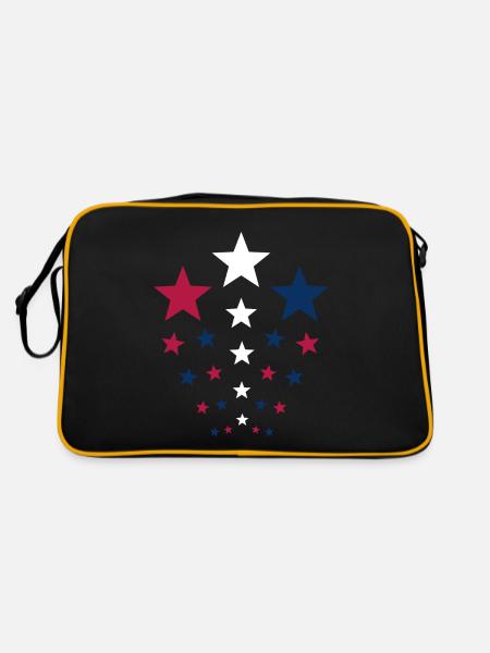 Patriotic Stars Drapeau américain Usa - Sac Retro - noir/or - Dos