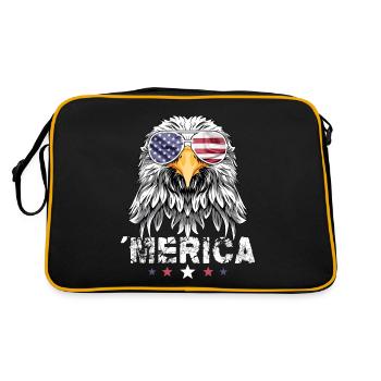 4th of July American Flag USA Sunglasses Eagle - Retro Tasche - Schwarz/Gold - Hinten