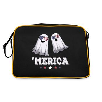 Ghosts Merica 4 juillet Drapeau américain USA - Sac Retro - noir/or - Dos