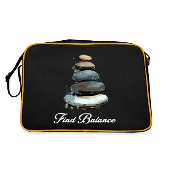 Rock Balancing Stone Stacking Balance - Retro Tasche - Schwarz/Gold - Hinten