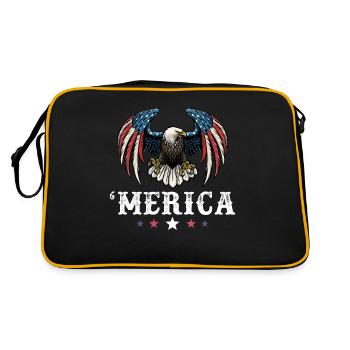 Eagle Drapeau américain 4 juillet Merica USA - Sac Retro - noir/or - Dos