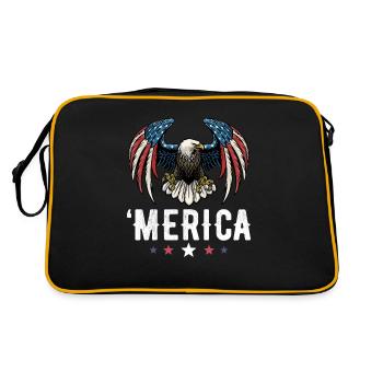 Eagle Drapeau américain 4 juillet USA Merica - Sac Retro - noir/or - Dos
