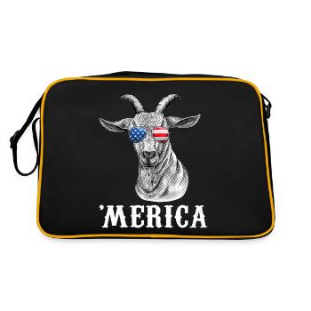 Chèvre 4 juillet Drapeau américain USA Merica - Sac Retro - noir/or - Dos