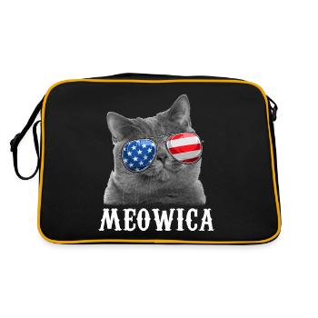 Cat 4 juillet Merica USA Drapeau américain - Sac Retro - noir/or - Dos