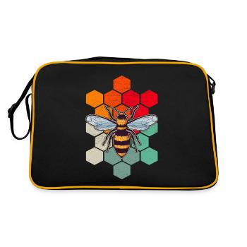 Abeille Rétro Nid d’abeille Apiculture - Sac Retro - noir/or - Dos