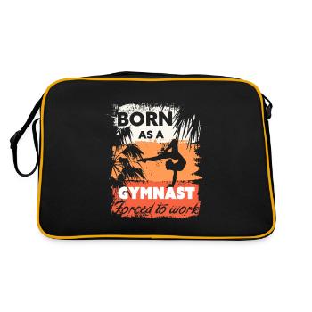 Born to do gymnastics, forced to work - Retro Bag - black/gold - Back