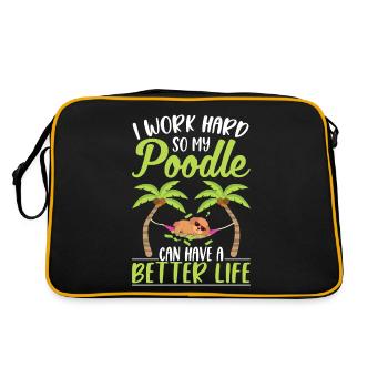 Drôle de caniche propriétaire Chien Caniche Amoureux - Sac Retro - noir/or - Dos