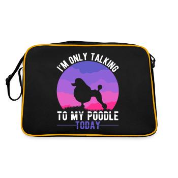 Caniche Maman Chien Caniche Introverti Maman - Sac Retro - noir/or - Dos