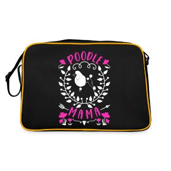 Caniche Maman Mignon amoureux des chiens Caniche - Sac Retro - noir/or - Dos